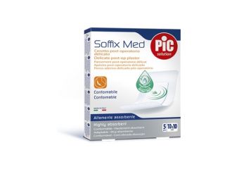 Cerotto pic soffix med in tnt con tampone centrale assorbente sterile monouso 10x10 cm antibatterico 5 pezzi