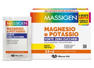 Massigen magnesio potassio forte zero zucchero 24 bustine + 6 bustine