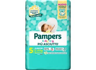 Pampers baby dry pannolino downcount junior 16 pezzi