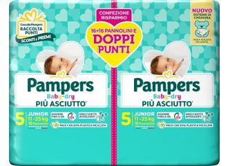 Pampers baby dry pannolino duo downcount junior 32 pezzi