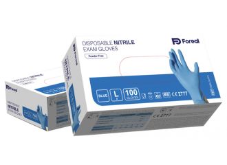 Guanto nitrile blu foreal senza polvere l 100 pezzi