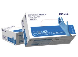 Guanto nitrile blu foreal senza polvere xl 100 pezzi